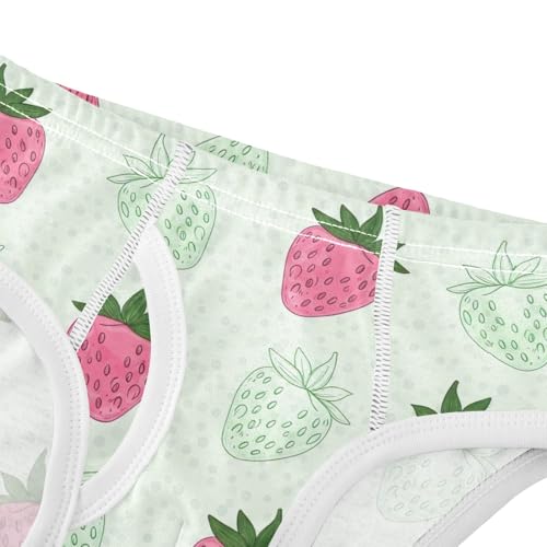 CHIFIGNO Boys' Cotton Briefs Soft Underwear Breathable Briefs Underwear for Kids Boys, Cute Strawberry Green4