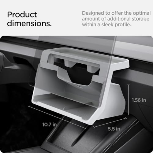 Image of Spigen Under Screen Storage Organizer for Tesla Model Y Juniper - White | Model 3 Highland / Only Standard, Premium & Performance (2026 /2025) [Upgraded] / For Tesla Model YL