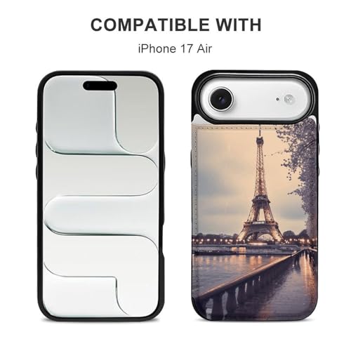 Coque iPhone 17 Tour Eiffel chic et fine avec porte-cartes élégant