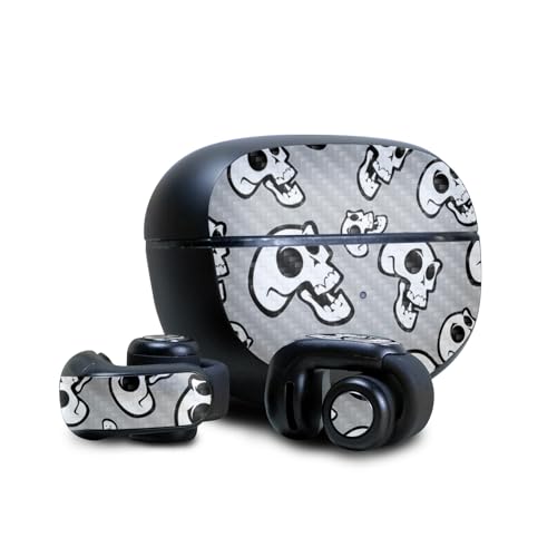 Image of Carbon Fiber Skin Compatible with Bose Ultra Open Earbuds - Laughing Skulls - Premium 3M Vinyl Protective Wrap Decal Cover - Easy to Apply | Crafted in The USA by MightySkins