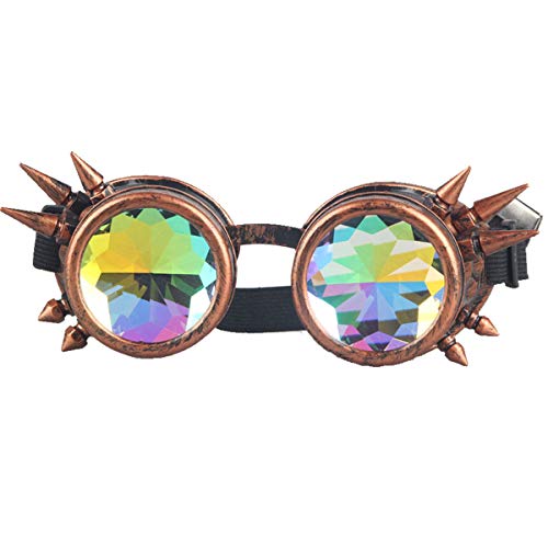 ZAIQUN Kaleidoscope Glasses Steampunk Goggles Rivet Steampunk Windproof Mirror Vintage Gothic Rave Rainbow Crystal Lenses Glasses steampunk buy now online ZAIQUN Kaleidoscope Glasses Steampunk Goggles Rivet Steampunk Windproof Mirror Vintage Gothic Rave Rainbow Crystal Lenses Glasses steampunk buy now online