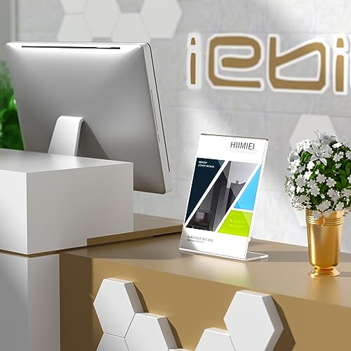 HIIMIEI A5 Tischaufsteller Schräg, 6 Stück Werbeaufsteller / L- Ständer Ideal für Cafés, Restaurants, Ausstellungen, Büros,Werbeaktionen,Dokumente- Glasklar Acryl