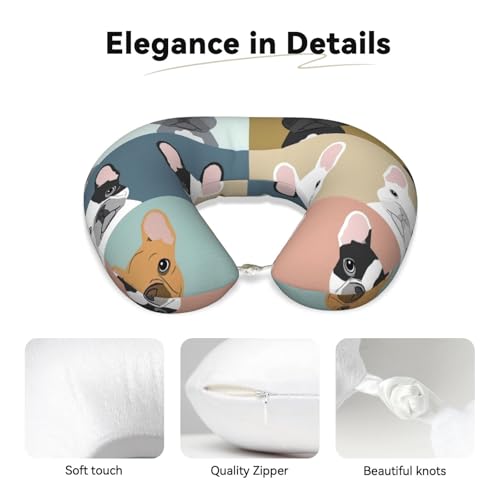 Almohada para cuello con diseño de bulldog francés miniatura 4