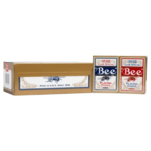 Bee Gold Standard Premium Poker Playing Cards, 12 Pack, Standard Index Casino Quality Card Decks