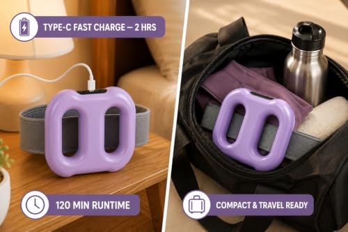 Image of Multifunctional Ring Massager with Adjustable Belt, Portable Electric Full Body Massager for Waist, Back, Legs & Shoulder Relaxation, Vibration Fascial Massage Tool with Auto Off Service for Adults.