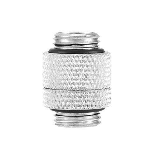 Richer-R Tube Fitting Kit, Connecteur Raccord de Tube de Refroidissement Adaptateur de Filetage G1/4 pivoter à 360 degrés pour Ordinateur Watercooling Système(Argent) Cover