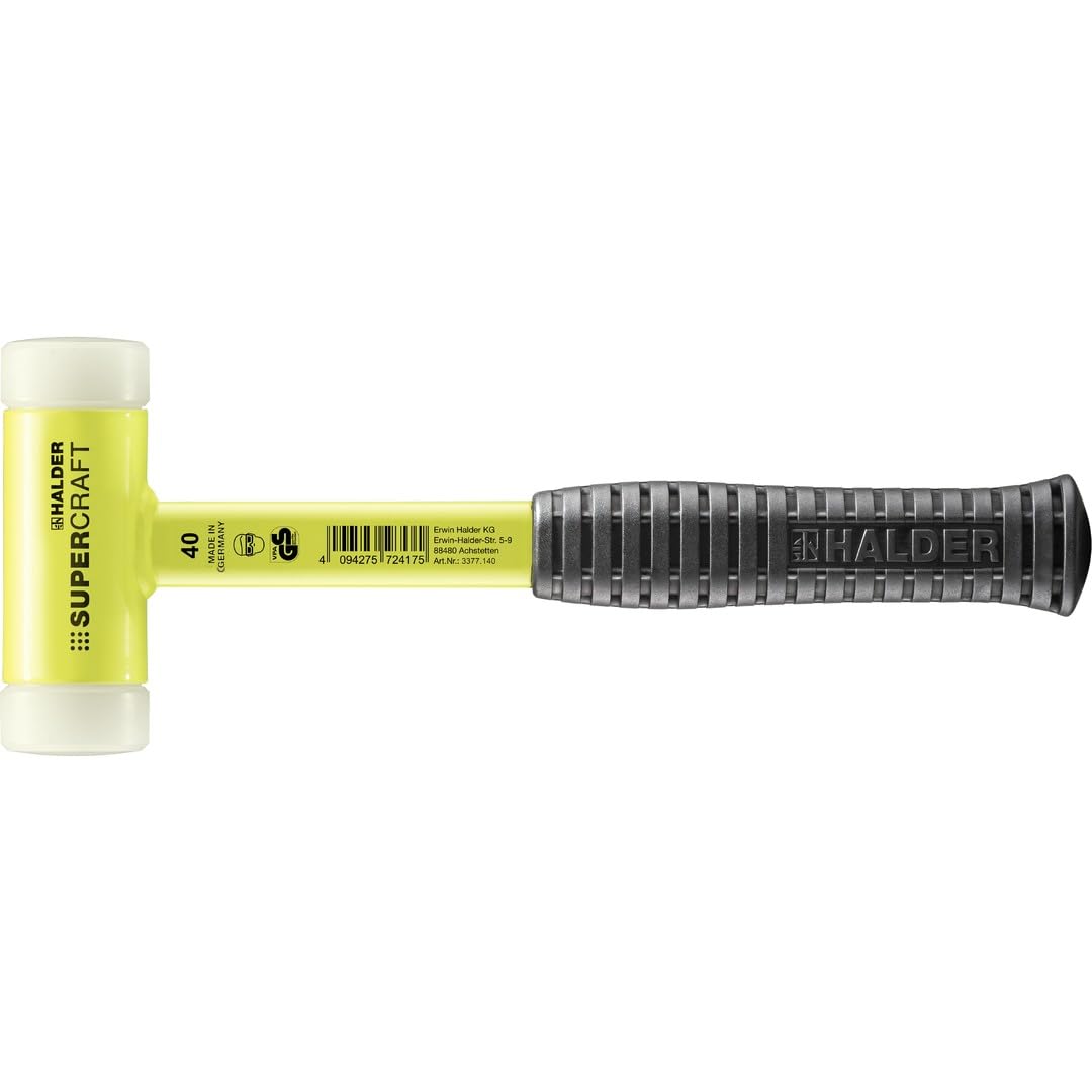 HALDER 3377.140 - Maza anti rebote metálico amarillo Supercraft Ø 40 mm