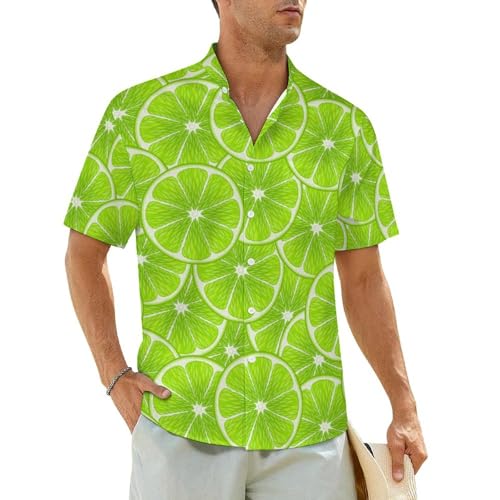 Amazon.com: Green Lime Slices Men's Stand Collar Shirt