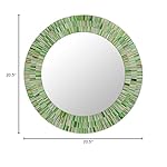 NOVICA Green and Blue Glass Mosaic Wood Framed Round Decorative Wall Mounted Mirror, 20" Diameter, 'Aqua Fantasy' - Image 5