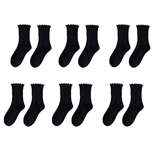 Image of GuaziV Women's Ruffle Socks, Womens Fun Novelty Crew Colorful Fashion Casual Socks