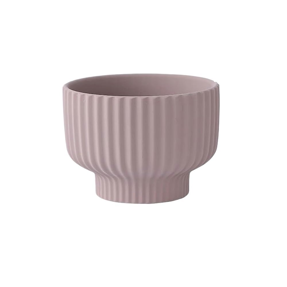 HLHLOP777 Flower Pot Round Flower Pot with Streaks, Mocha Colour Ceramic Plant Pots, for Living Room Bedroom Windowsill Garden Decoration (2 Sizes) House Plants, Succulents, Flowers(Small)