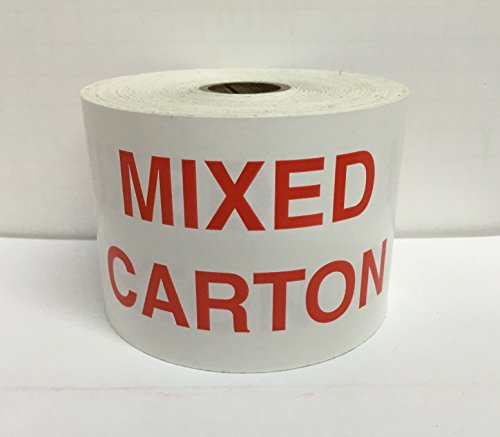 1 Roll Large 3x5 Red and White Mixed Carton Special Handling Shipping Pallet Stickers 500 Labels per roll