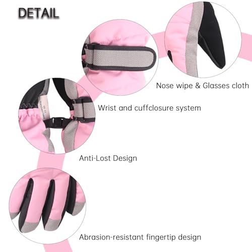 XTACER Kids Ski Snow Gloves Snowboard Winter Warm Cold Weather Gloves for Boys Girls Children - Image 6
