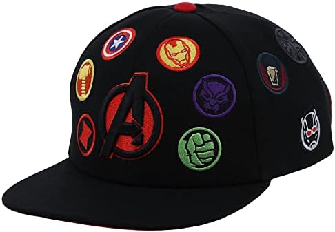 Marvel Avengers Youth All Over Adjustable Snapback Flat Bill Cap
