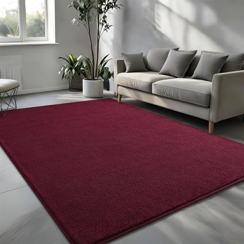 Tapete decorativo Pettop 4x6 ft Rojo borgoña miniatura 2