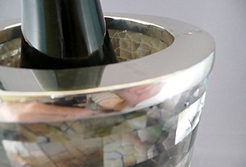 Mother of Pearl White Wine Bottle Cooler with Sterling