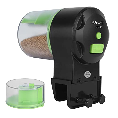 Lefunpets Automatic Fish Feeder, Auto Fish Food Feeder with 2 Timer Dispensers for Aquarium or Small Fish Turtle Tank, Auto Feeding on Vacation or Holidays