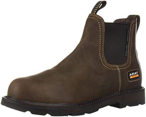 Ariat Mens Groundbreaker Chelsea Waterproof Steel Toe Work Boot Dark Brown 10