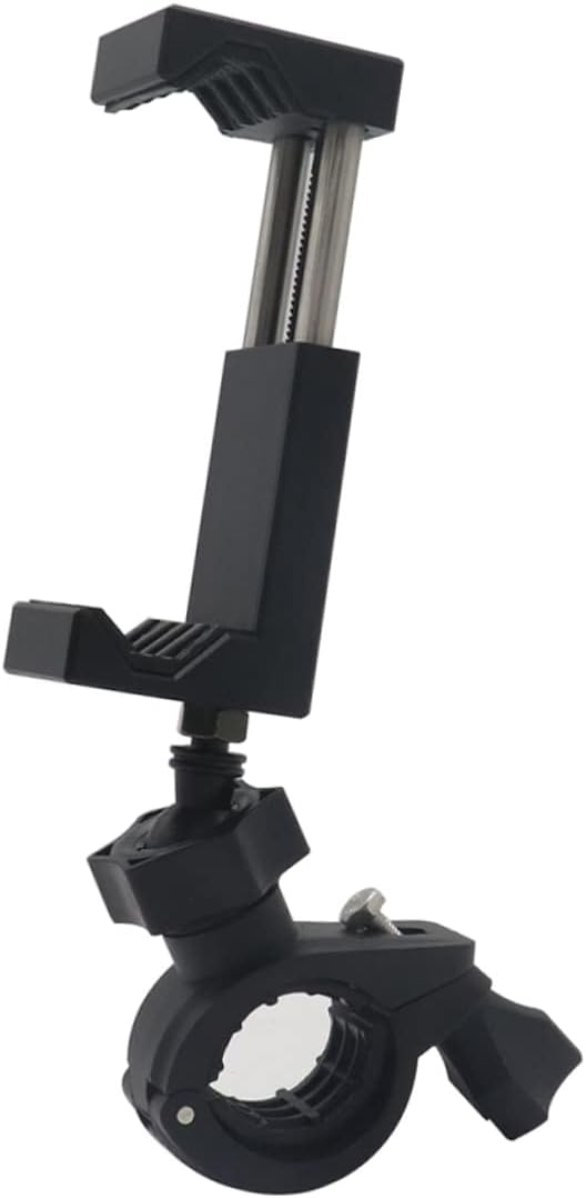 Motorcycle Phone Holder Black ABS Handlebar Mount with Adjustable Direction