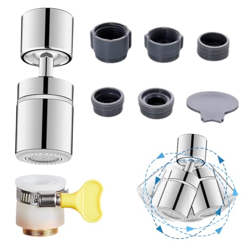 CPJJ - CPJJ Douchette Evier Cuisine,Aérateur pour robinet rotatif à 360 °, buse robinet cuisine, évier avec filtre régulateur de tête, 2 modes, aérateur robinet, atomiseur robinet, tête robinet de cuisine