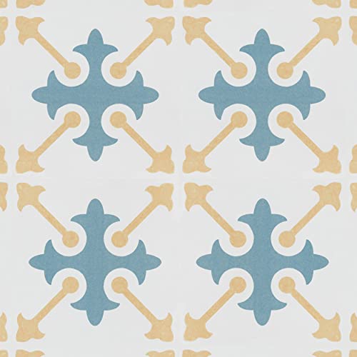 Somertile Revival Spectrum Encaustic 7.75" X 7.75" Ceramic Floor And Wall Tile #TOP7