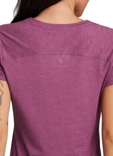 RBX Active Running Shirt for Women, Buttery Soft Lightweight Space Dye V-Neck T-Shirt Tulipwood XS - 3