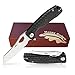 Western Active Honey Badger Pocket Knife Folding Ball Bearing Flipper 8cr13MOV Steel Deep Pocket Carry Clip Gift Box with Torx Wrench (Wharncleaver-Black, Large)