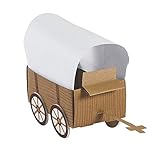 Perfect cowboy party favors for authentic western themed celebrations: Create 12 detailed covered wagon toys that double as educational pioneer crafts, ideal for cowgirl birthday parties and rodeo party activities Complete western craft kit with pre-...