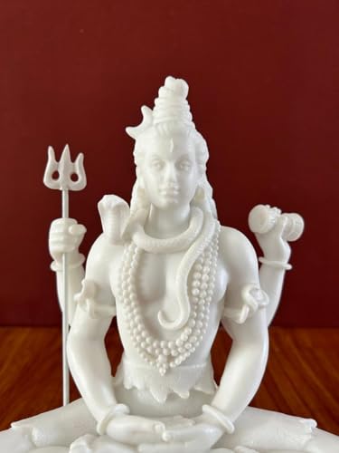 Estatua de Lord Shiva talla mediana de mármol miniatura 4