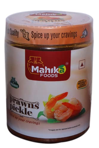 Image of MAHIKA FOODS Taste The Tangy Bliss of Prawn Pickle, Exquisite Coastal Flavors Handcrafted with Succulent Prawns & Aromatic Spices Ready to Eat, Non-Veg Pickle, 1000gm
