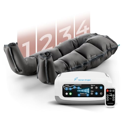 Venen Engel 4 Recovery Boots Premium mit Lymph-Flow Pants | Zur Reduzierung von Cellulite | Beinmassagegerät fördert Durchblutung ergänzend zu manueller Lymphdrainage + E-Book