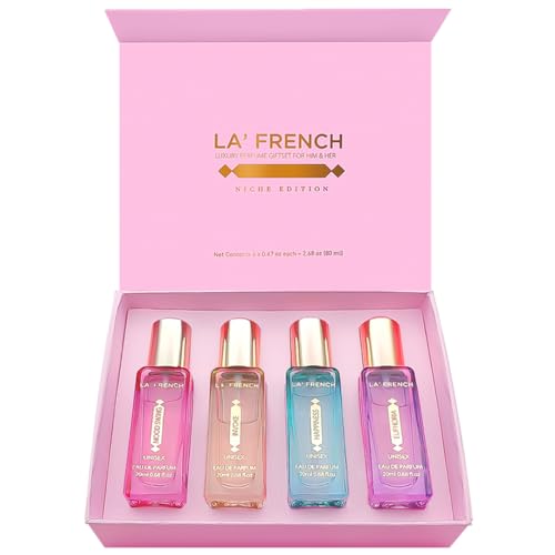 LA' French Niche Edition Luxury Perfume Gift Set 4 | Extra Long Lasting Fragrance | Eau De Parfum Scent | Euphoria | Mood Swing | Happiness | Invoke | Unisex Gift Set (20 Ml (Pack Of 1))