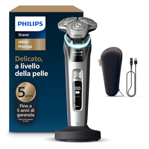 Philips Shaver i9000 Prestige, rasoio elettrico Wet & Dry, Dark