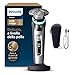 Philips Shaver i9000 Prestige, rasoio elettrico Wet & Dry, Dark Slate Nova, tecnologia Skin IQ, triplo sistema di sollevamento e taglio, doppie lame rotanti SteelPrecision a 360°, modello XP9204/10