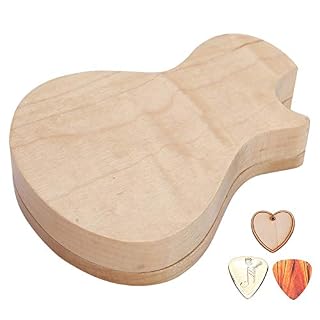 Boîte de Médiators de Guitare, 3 Médiators Cadeaux de Guitariste Porte-médiator de Guitare Musical Érable en Bois Massif Conçu sur Mesure Accessoires D’instruments - Les Beatles, Paul McCartney, John Lennon, RIngo Starr, George Harrison