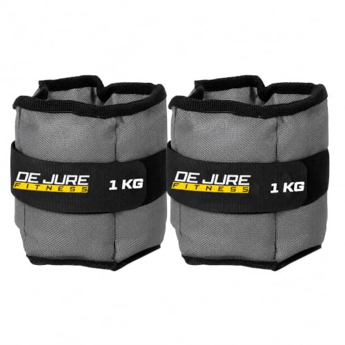 Image of De Jure Fitness Adjustable Ankle & Wrist Weights Pair (1KG x 2) for Men & Women | Strength Training, Walking, Running, Workout, Yoga | Comfortable, Durable | Grey - 2KG