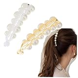 2 Piece Pearl Hair Clip Hair Clip Jewelry Banana Clip Headgear Women's Hair Clip Girls Ponytail Hair