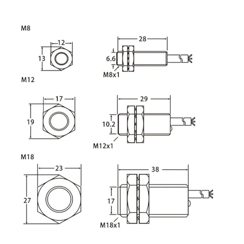 Interruptor de proximidad magnético M18 2 hilos sensor industrial NC 220V 6