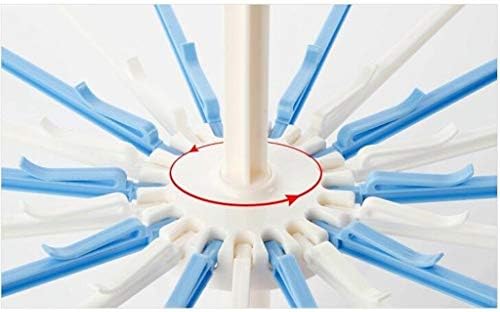 XUANLAN Practical Sock Dryer Umbrella Shape Sock Dryer Can Rotate The Drying Rack Plastic Underwear Towel Home Folding Round Multi Clip,9 Peg Easy to Carry