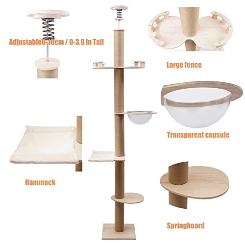 Torre rascador para gatos de 4 niveles ajustable miniatura 4
