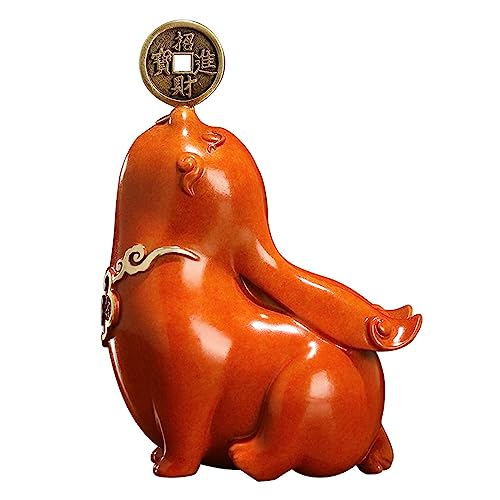 Statues de décoration maison lapin en cuivre et artisanat de bureau pour salon