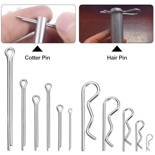 227 Stück Edelstahl Splinte Sortiment: R Clips Splinte Set & Sicherungssplinte Sets, Federstecker Sets, Metallsplinte Federsplinte Edelstahl Sicherungsstift für Autos Mechaniker Gartengeräte