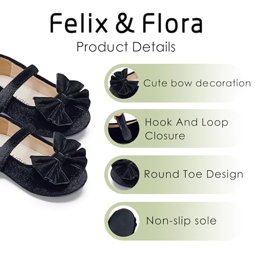 Image of Felix & Flora Toddler Flower Girl Dress Shoes Girl Ballet Flats Party School Shoes Wedding