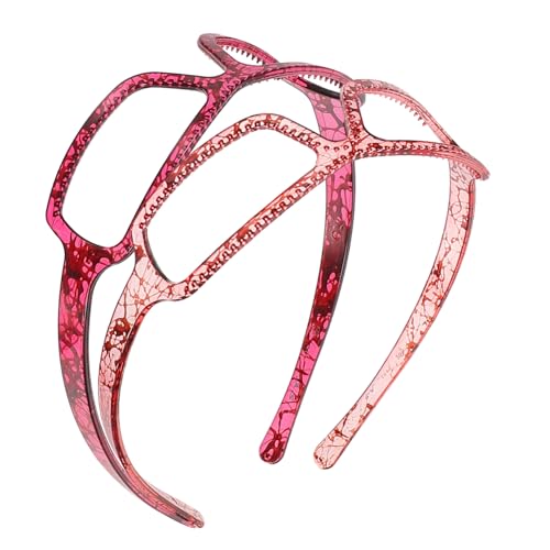 Mikikit Bandeaux Pour Femmes Accessoires Pour Cheveux 2 Pièces Taille Unique Motif Lunettes Art Visage Soin Maquillage Fête