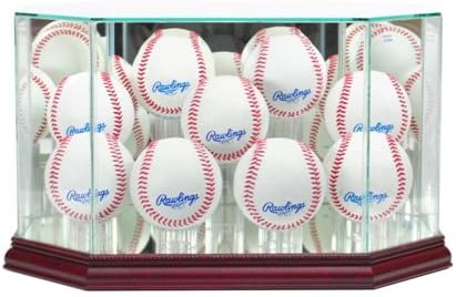 Perfect Cases 9BSB-C Octagon 9 Baseball Display Case, Cherry