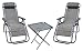 Produktbild Gartenmöbel Set - 1x Tisch und 2X Stuhl - Metall Gartenliege Gartenstuhl Gartentisch Relaxsessel Liegestuhl - Campingmöbel Set