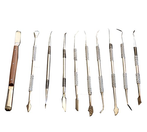 TJIRIS Lab Equipment Wax Carving Tools Set Stainless Steel Kit Wax Carver Dentist Tool Clay Pottery Sculpture Dental Instrument Kit Surgical Dentist Sculpture Knife Instruments Tool Kit