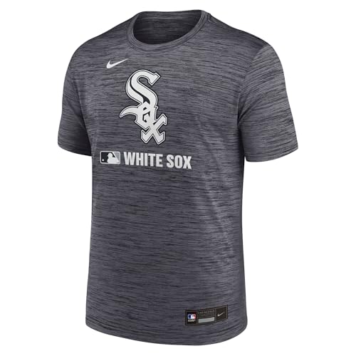 Nike MLB Men's Large Logo Velocity T-Shirt (US, Alpha, XX-Large, Regular, Regular, Anthracite, Chicago White Sox)