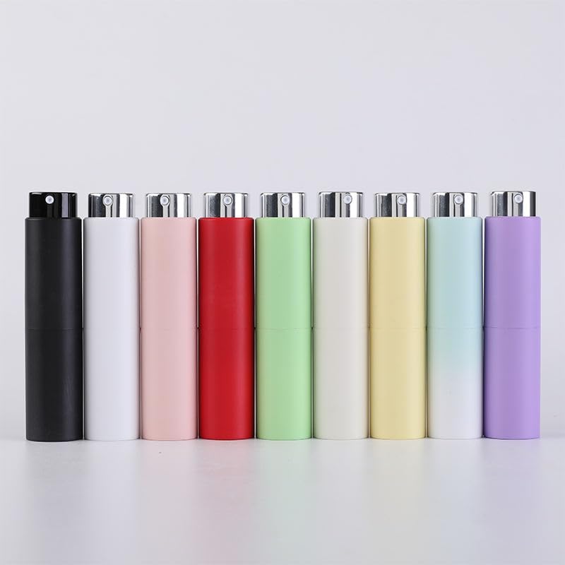 BUNDLEPRO Travel Premium Portable Mini Refillable Empty Bottle Perfume Bottle Travel-Friendly Spray Atomizer, Round Tube Pump, Empty Cosmetic Scent for Fragrance Lovers (Lavender) 1