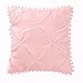 EVOLIVE 4pc Set Pinch Pleat/Kiss Pleat, Pintuck Down Alternative Comforter Set with Pompom (Full/Queen, Pink)